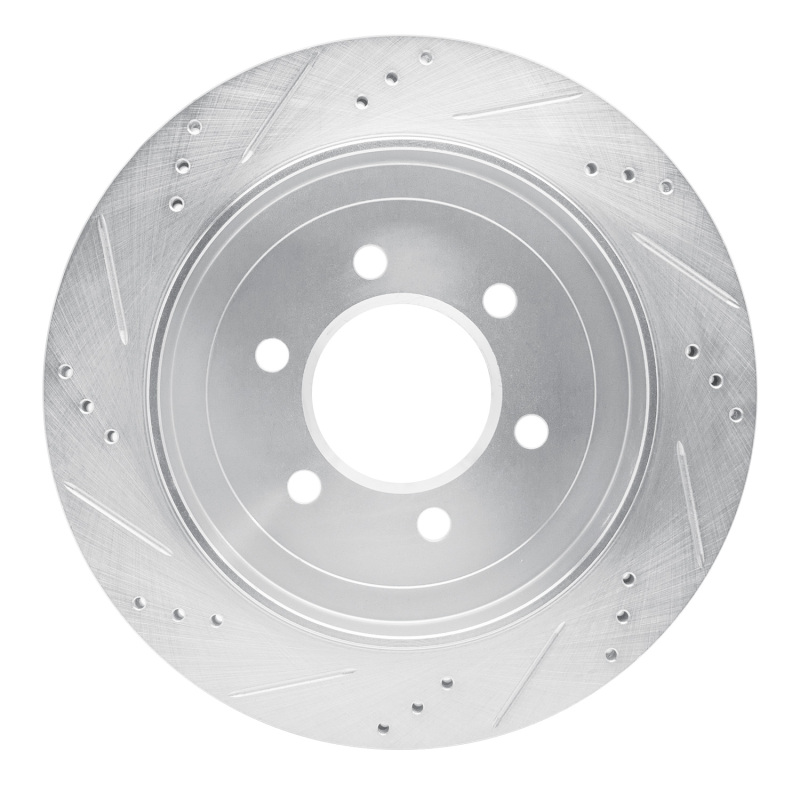 Ford Expedition Brake Rotor (1) - Rear Right - R1 Concepts - Drilled & Slotted - Silver - `02-`06